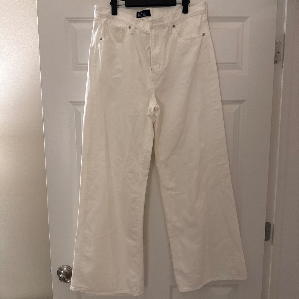 White wide leg jeans